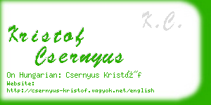kristof csernyus business card
